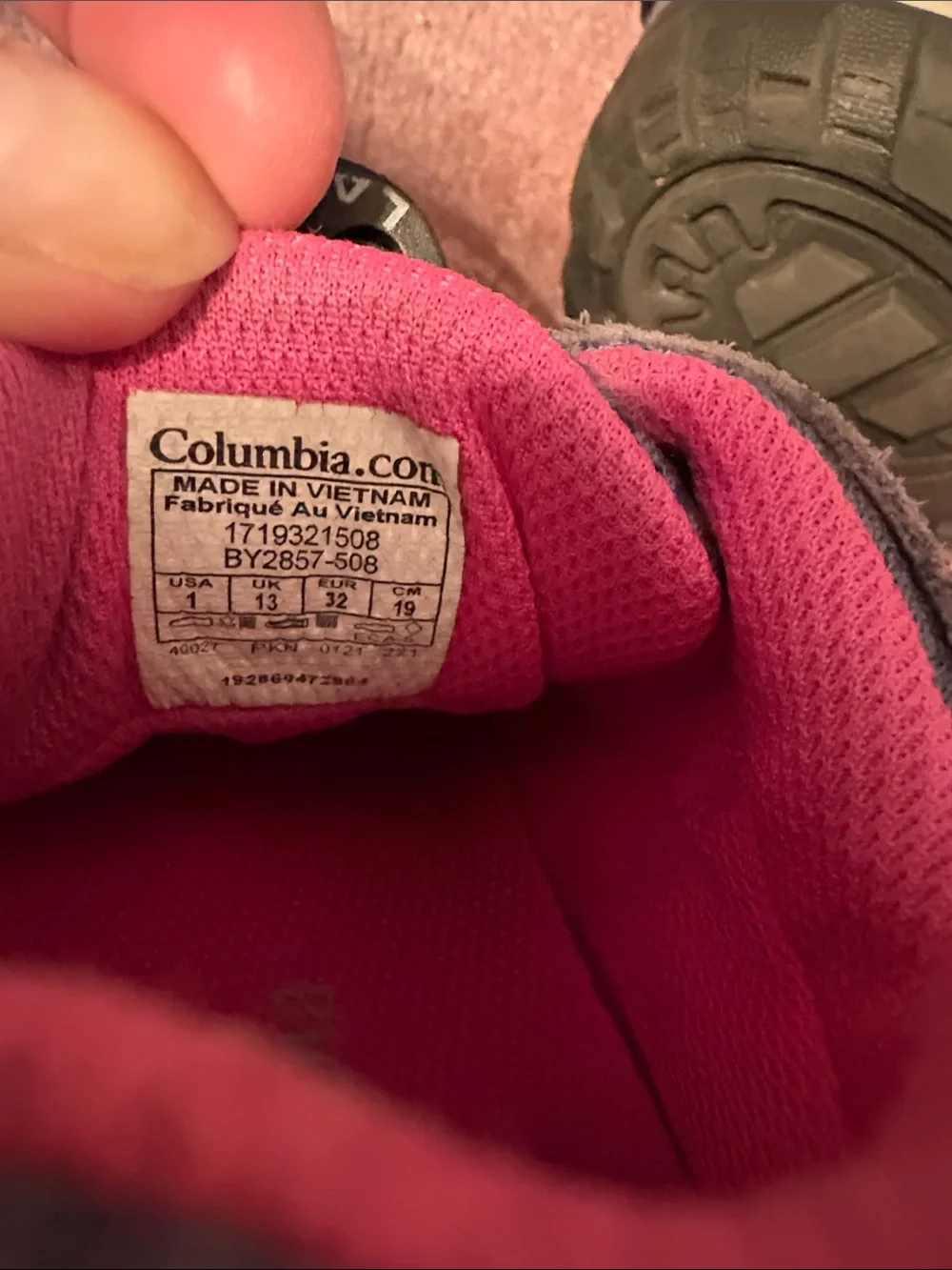 Columbia Gray and Pink Kids' Trail Sneakers
